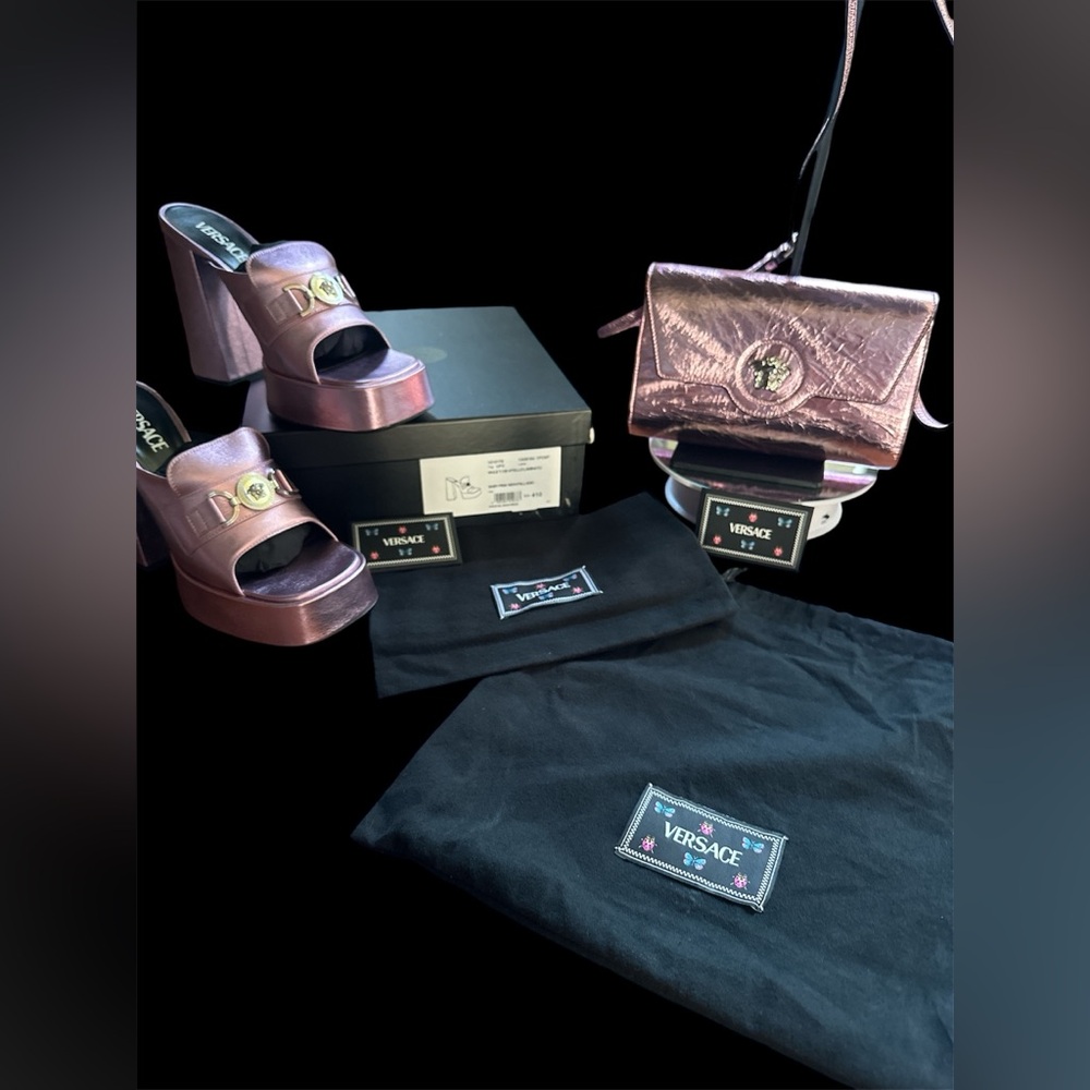 VERSACE DUA LIPA BUNDLE! NWT! NIB! BAG & HEELS!!!